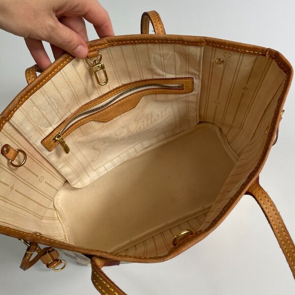 Louis Vuttion | Neverfull PM | Damier Azure | Cream & Blue | Preloved - Picture 7 of 12